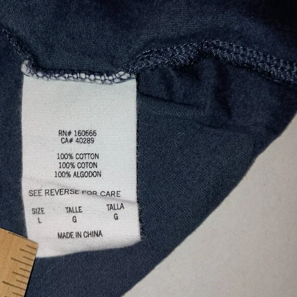 Red Sox Crop Long Sleeve TShirt Blue Women’s Size L - Picture 5 of 16